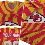 personalized kansas city chiefs stripe splatter red jersey best selling