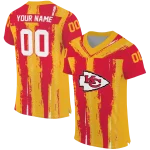 personalized kansas city chiefs striped texture red jersey best selling