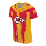 personalized kansas city chiefs striped texture red jersey best selling