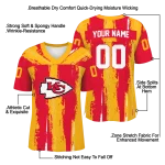 personalized kansas city chiefs striped texture red jersey best selling