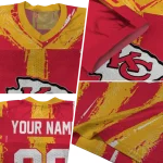personalized kansas city chiefs striped texture red jersey best selling
