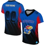 personalized kansas jayhawks halftone flow blue black jersey best selling