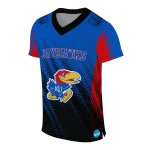 personalized kansas jayhawks halftone flow blue black jersey best selling