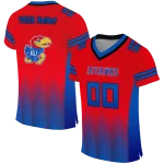 personalized kansas jayhawks halftone sweep crimson black jersey best selling