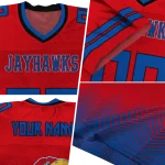 personalized kansas jayhawks halftone sweep crimson black jersey best selling