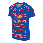 personalized kansas jayhawks layered grids blue jersey best selling