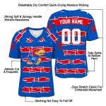 personalized kansas jayhawks layered grids blue jersey best selling