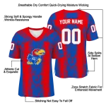personalized kansas jayhawks rugged stripes blue jersey best selling