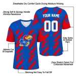 personalized kansas jayhawks stripe block blue jersey best selling