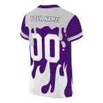 personalized kansas state wildcats dripping flames purple white jersey best selling