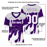 personalized kansas state wildcats dripping flames purple white jersey best selling