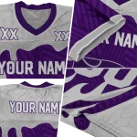 personalized kansas state wildcats dripping flames purple white jersey best selling