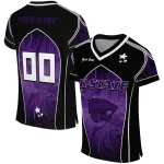 personalized kansas state wildcats halftone slant purple black jersey best selling
