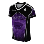 personalized kansas state wildcats halftone slant purple black jersey best selling