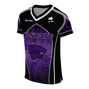 personalized kansas state wildcats halftone slant purple black jersey fashion forward