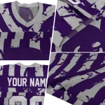 personalized kansas state wildcats stripe splatter purple jersey best selling