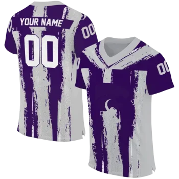 personalized kansas state wildcats striped texture purple jersey best selling