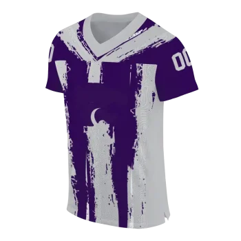 personalized kansas state wildcats striped texture purple jersey fashion forward