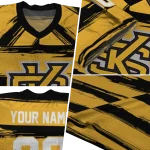 personalized kennesaw state owls art stripe gold jersey best selling
