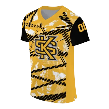 personalized kennesaw state owls camo shatter gold jersey fashion forward