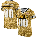 personalized kennesaw state owls camouflage abstract gold jersey best selling