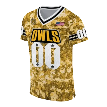 personalized kennesaw state owls camouflage abstract gold jersey fashion forward