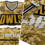 personalized kennesaw state owls camouflage abstract gold jersey best selling