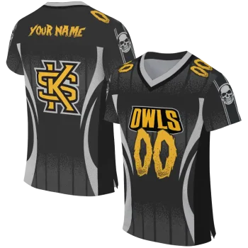 personalized kennesaw state owls dynamic dots black jersey best selling