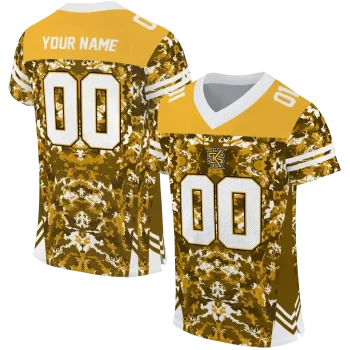 personalized kennesaw state owls mirrored pattern gold jersey best selling