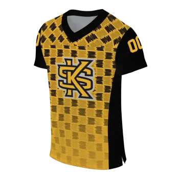 personalized kennesaw state owls stacked rectangle gold jersey fashion forward
