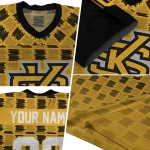 personalized kennesaw state owls stacked rectangle gold jersey best selling