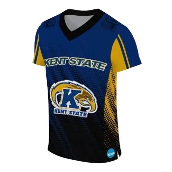 personalized kent state golden flashes halftone flow navy blue black jersey fashion forward