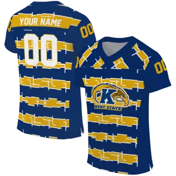 personalized kent state golden flashes layered grids navy blue jersey best selling