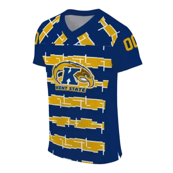 personalized kent state golden flashes layered grids navy blue jersey fashion forward