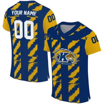 personalized kent state golden flashes stripe block navy blue jersey best selling