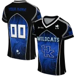 personalized kentucky wildcats halftone slant blue black jersey best selling