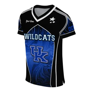 personalized kentucky wildcats halftone slant blue black jersey fashion forward