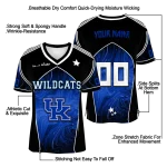 personalized kentucky wildcats halftone slant blue black jersey best selling