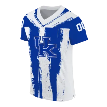 personalized kentucky wildcats striped texture blue jersey fashion forward