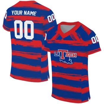 personalized la tech art stripe blue jersey best selling