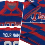 personalized la tech art stripe blue jersey best selling