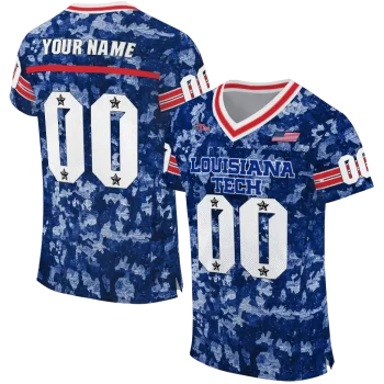 personalized la tech camouflage abstract blue jersey best selling