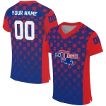 personalized la tech stacked rectangle blue jersey best selling