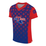 personalized la tech stacked rectangle blue jersey best selling