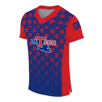 personalized la tech stacked rectangle blue jersey fashion forward