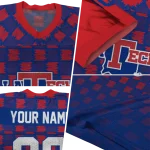 personalized la tech stacked rectangle blue jersey best selling
