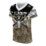 personalized las vegas raiders antler skull camouflage hunting jersey best selling