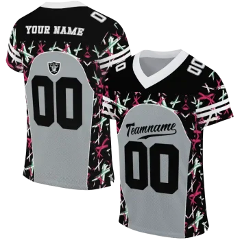 personalized las vegas raiders brushstroke xs silver black jersey best selling
