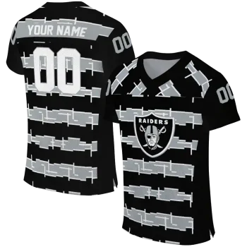 personalized las vegas raiders layered grids black jersey best selling