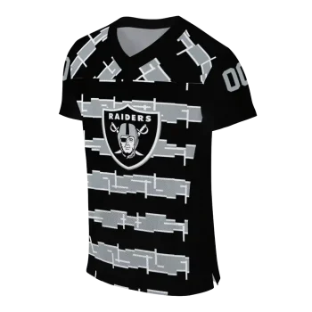 personalized las vegas raiders layered grids black jersey fashion forward